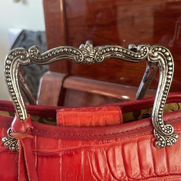 🔥🎁Brighton bag w/ ornate silver handles & ❤️charm NWOT RED & On SALE Price FIRM - Picture 3 of 5